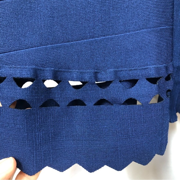 Alya Women’s Dress Bandage V Neck Sleeveless Cut Out Scalloped Hem - Picture 5 of 11